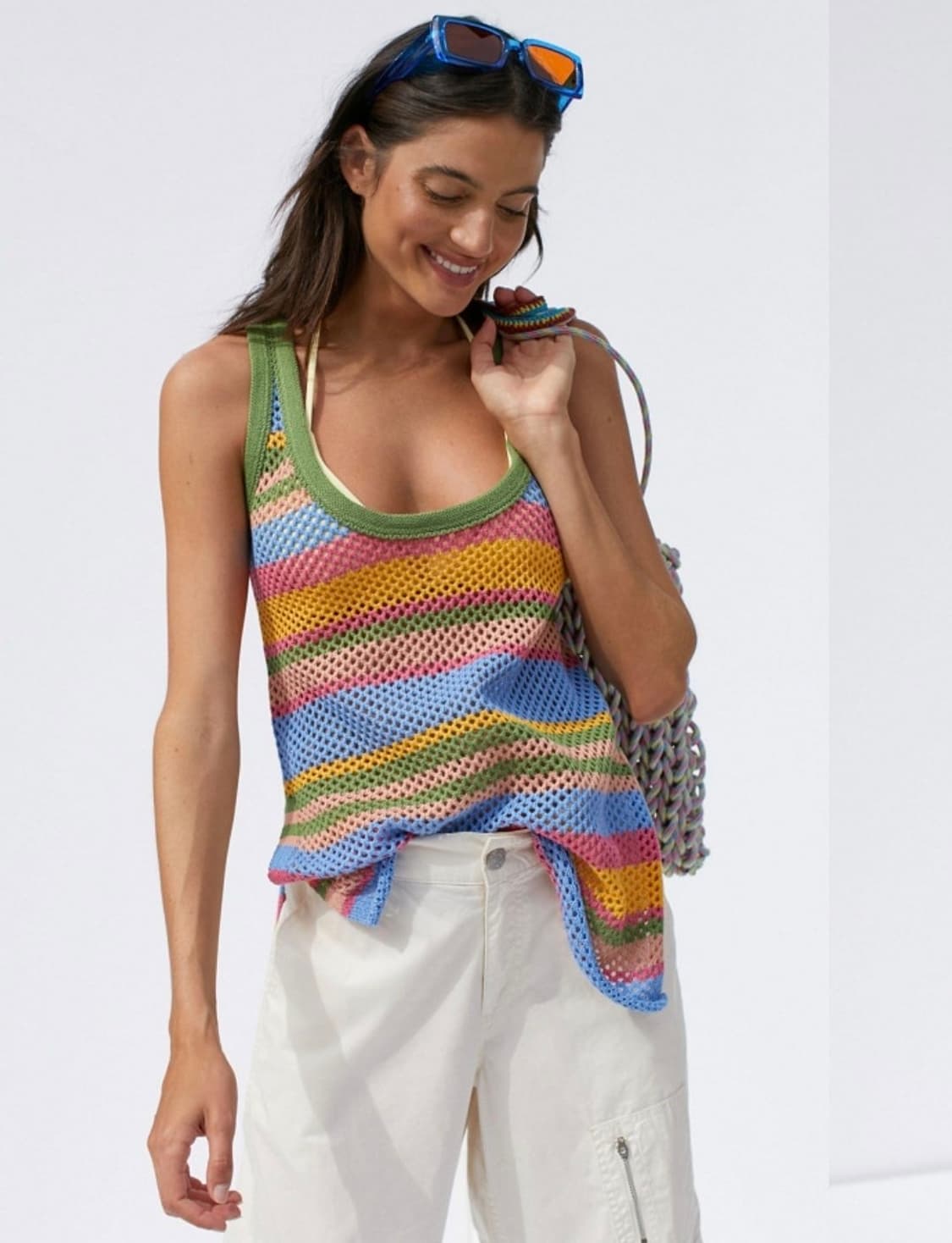 코바늘 뜨게실 니트민소매탑 상품이미지1