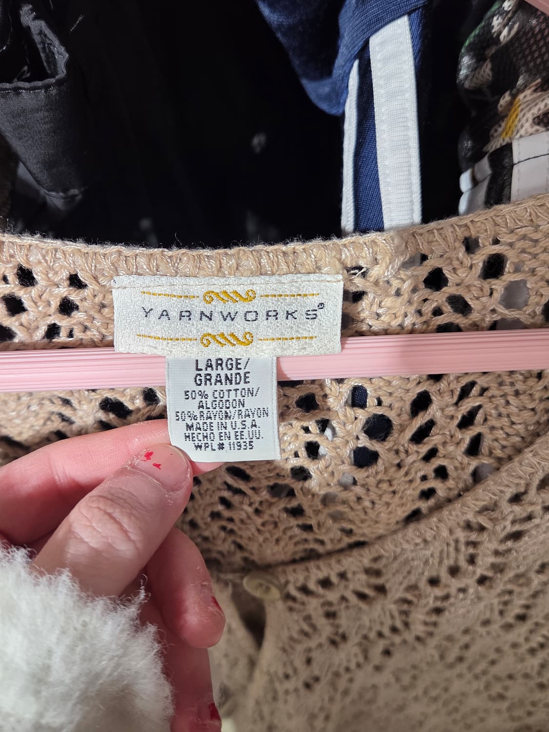 1990s USA yarnworks 원버튼 가디건 상품이미지7