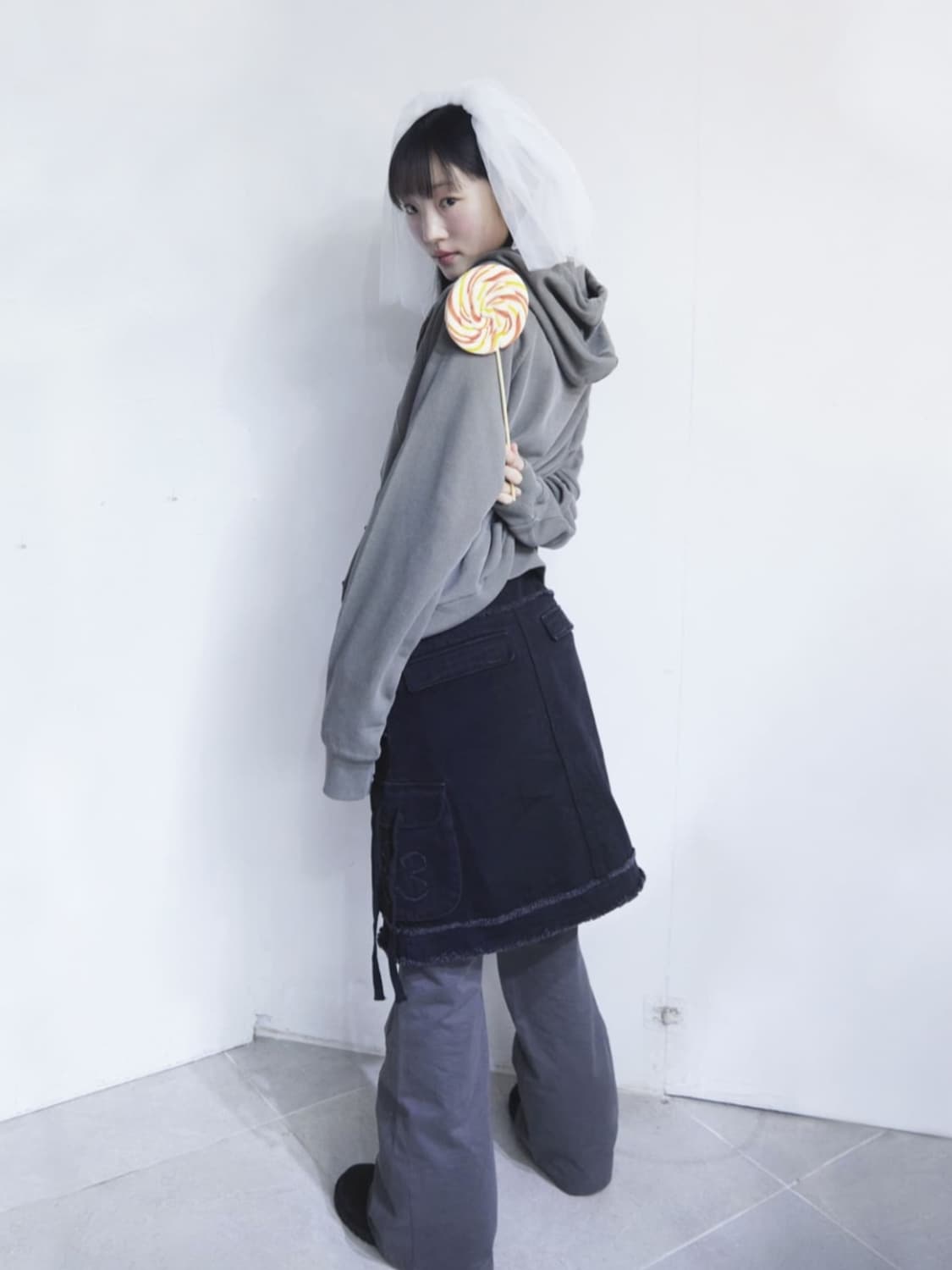 FLOWER POCKET SKIRT-BLACK 상품이미지2