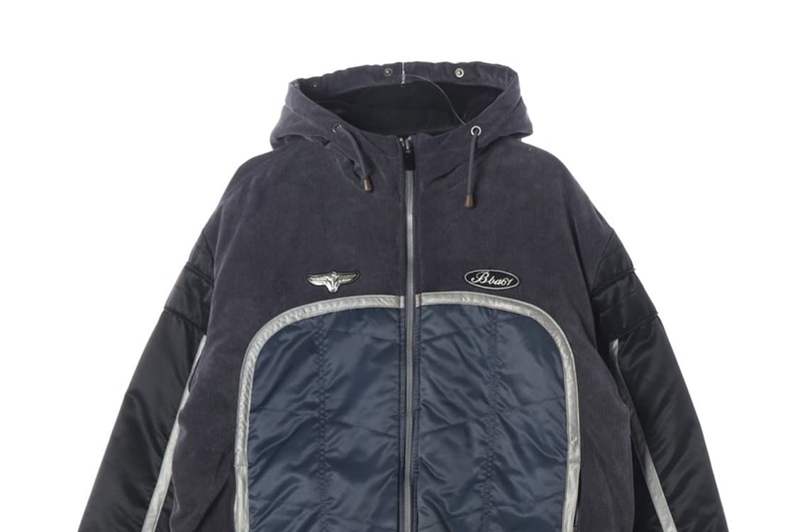 BangBang 스포츠 Y2K 배색 코듀로이 퀼팅 후드 점퍼 XL 상품이미지4