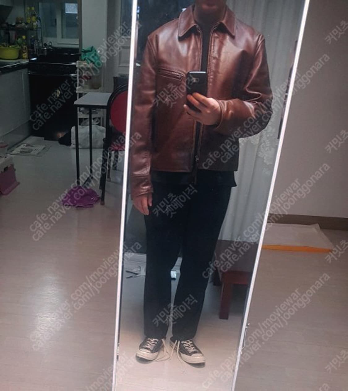 에어로레더 하프벨트 크롬악셀 호스하이드 말가죽레더자켓38 아메카지워크웨어 상품이미지9