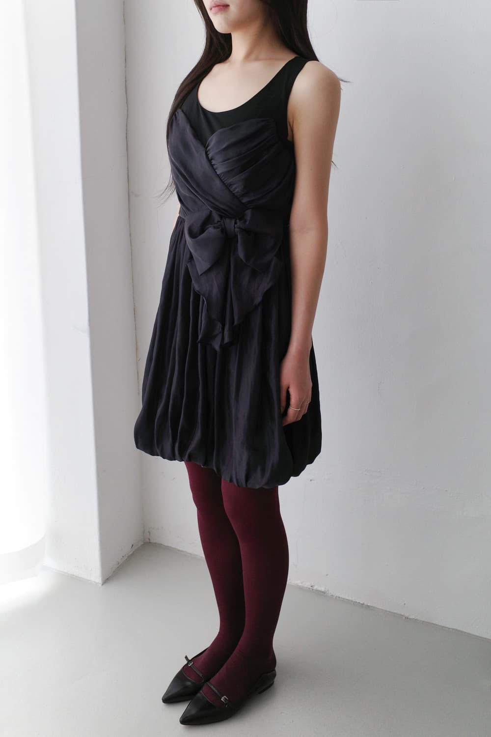 ribbon shirring dress 상품이미지5