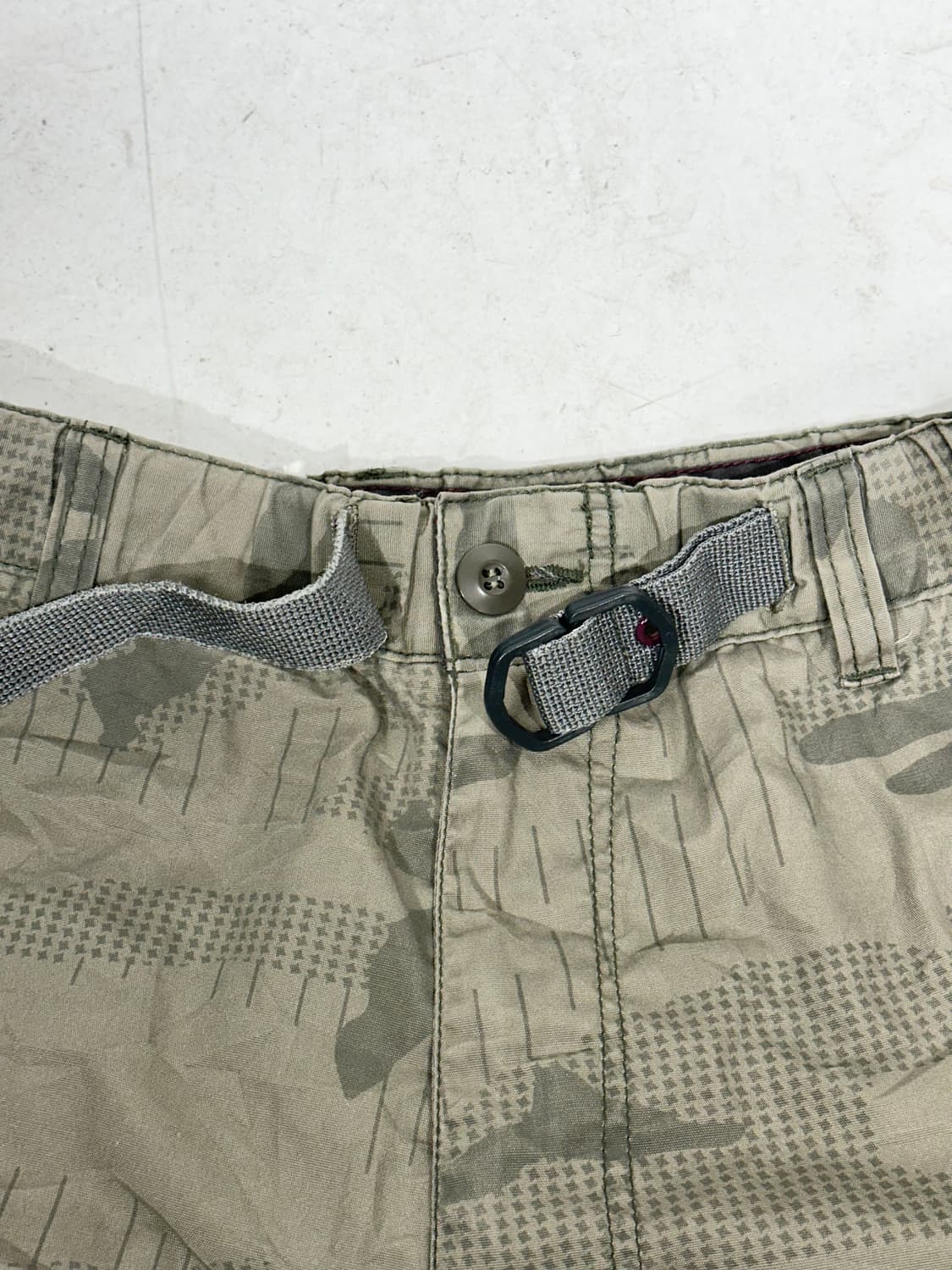 일본 빈티지 베이지 유틸리티 무릎 절개 카모 와이드 카고 팬츠   상품이미지7