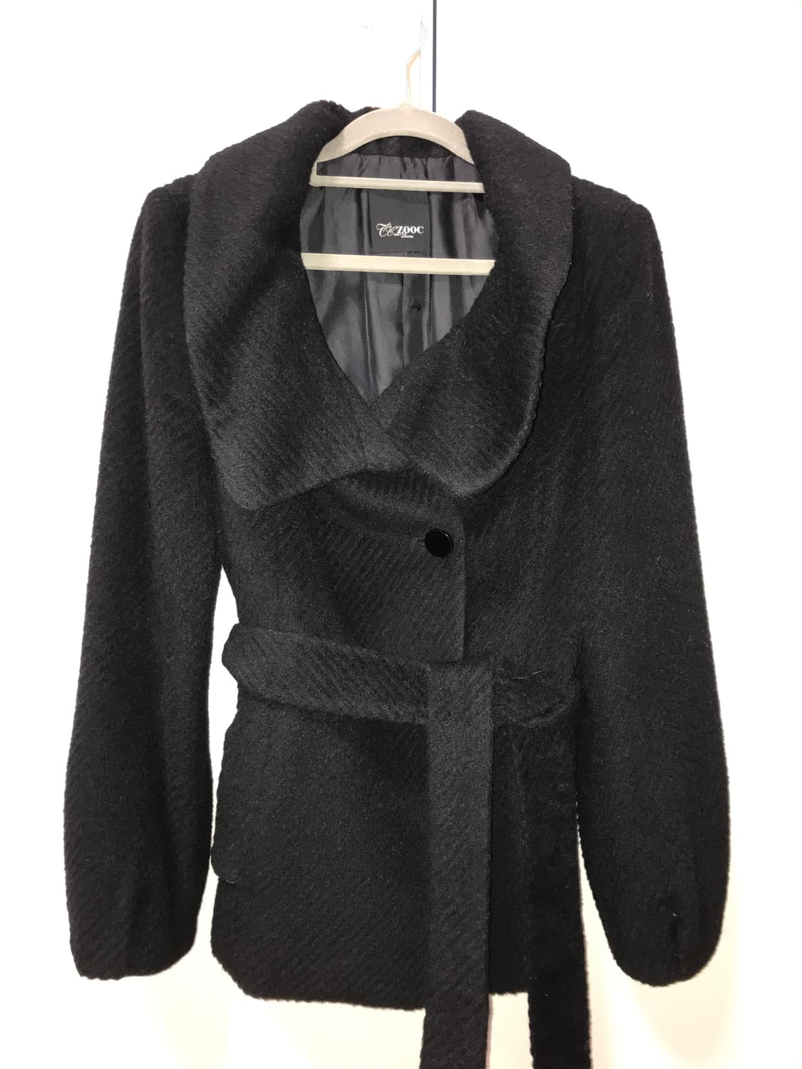 black high neck middle coat jacket 상품이미지4