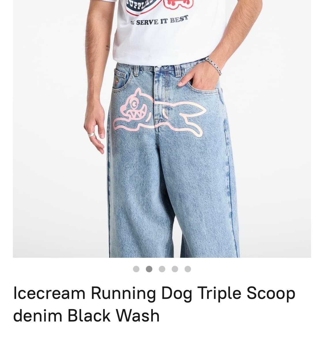 (34) Icecream 아이스크림 핑크 러닝독 데님 팬츠 상품이미지10