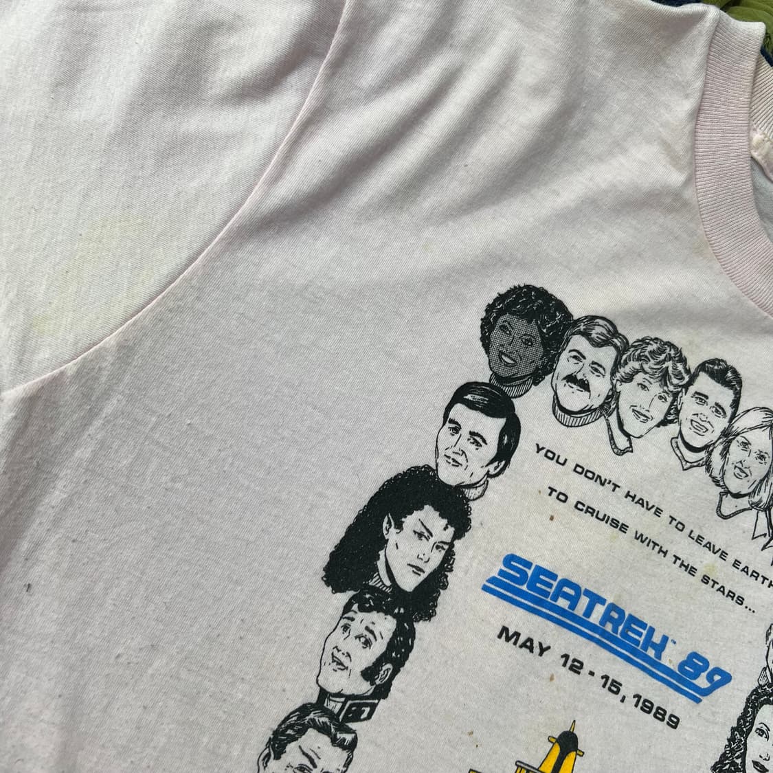 빈티지 80s SEATREK 89 핑크 반팔 티셔츠 상품이미지8
