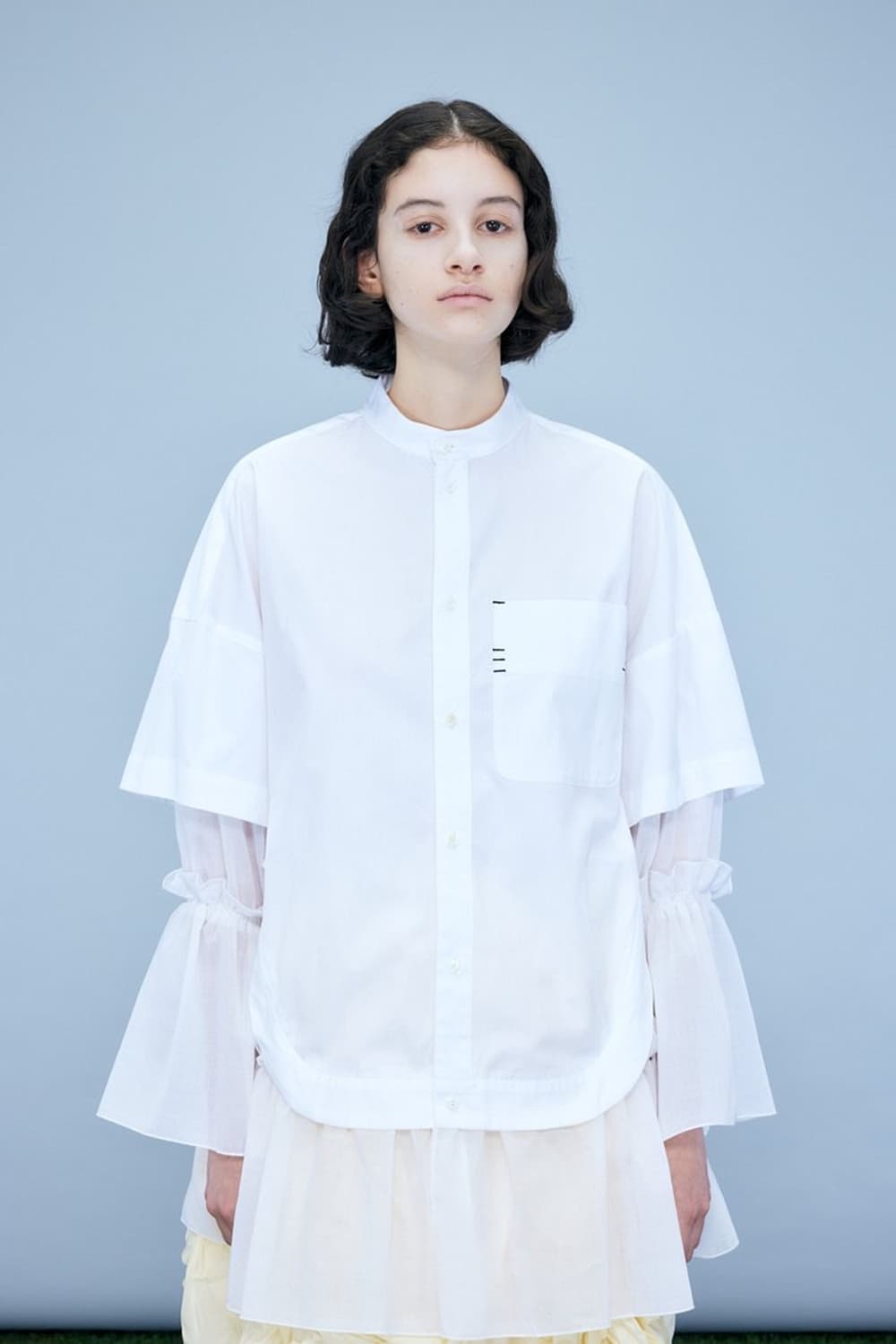 엔폴드 백 티어드 도킹 화이트 셔츠 상품이미지1