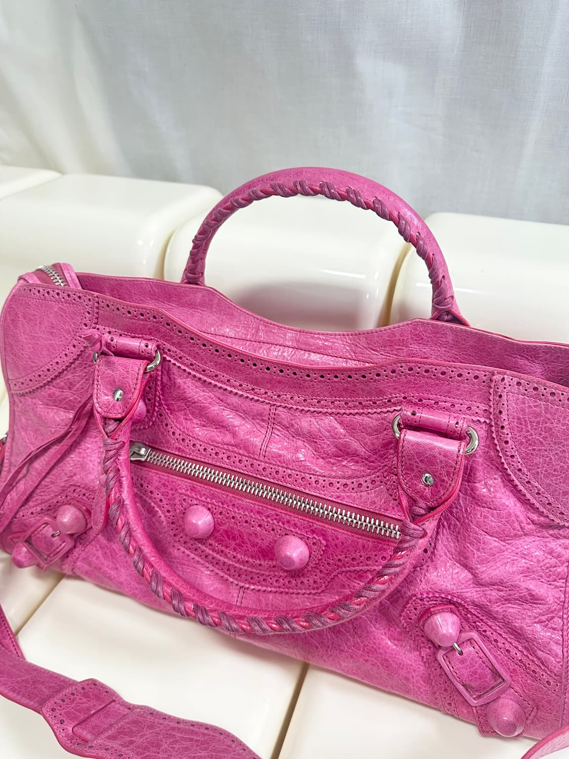 [A 정품] 발렌시아가 시티 모터백 파트타임 진핑크 상품이미지6