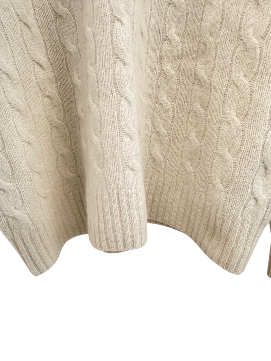 폴로 꽈배기 캐시미어 니트 아이보리 (여성M) 상품이미지6