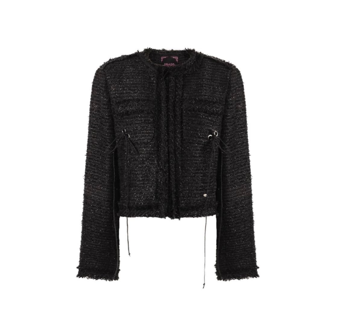 힐다 글리츠 트위드 자켓 블랙 상품이미지2