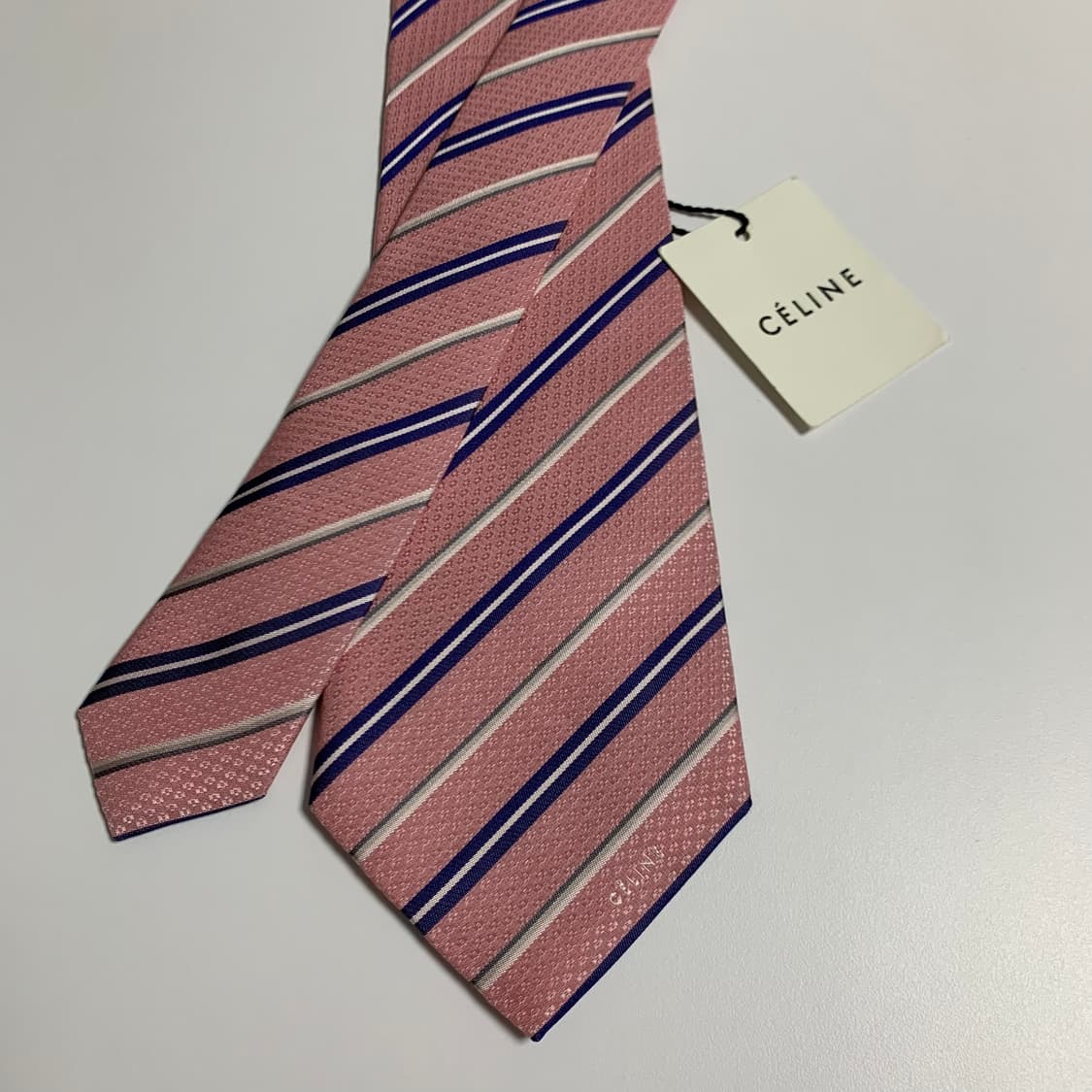 셀린느(CELINE) 택 달린 미품 스트라이프 넥타이 A+등급 상품이미지5