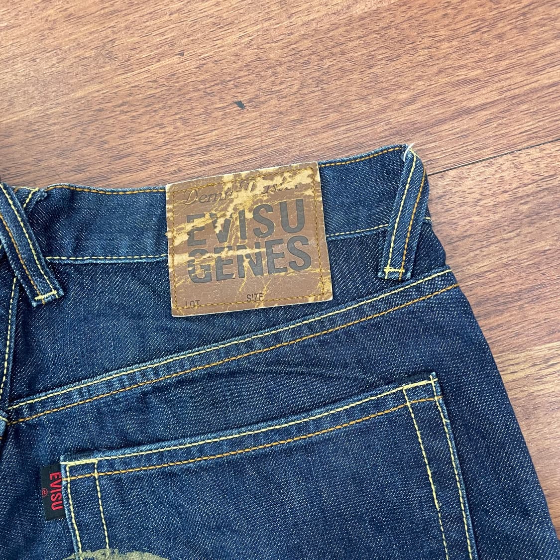 에비수 백프린팅 데님팬츠 상품이미지3