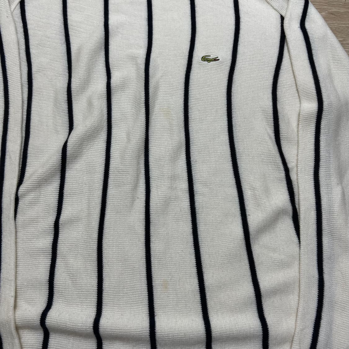 라코스테 버티컬 스트라이프 크루넥 라운드 니트 [화이트] XL/105 상품이미지6