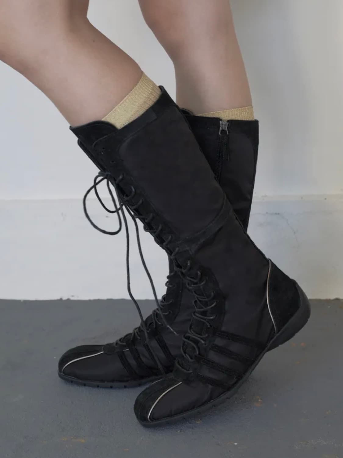 락피쉬 블리스 레이스업 롱부츠 블랙 230 상품이미지2