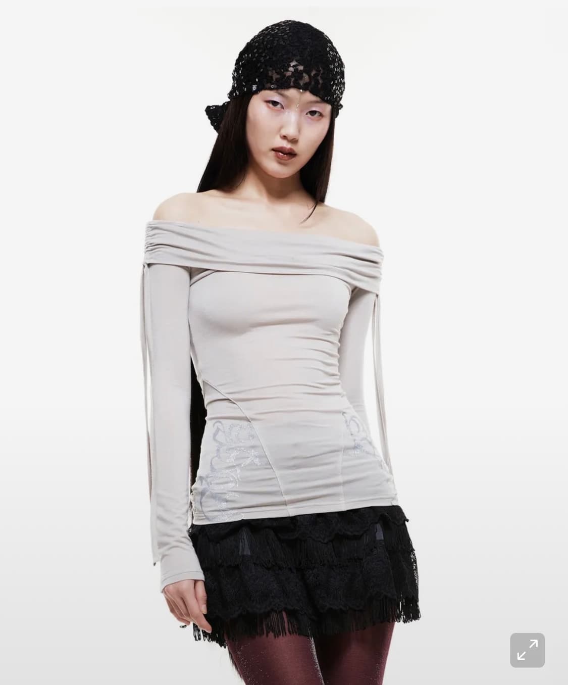 배디 off-shoulder long sleeve 나체 딱붙핏 쓰탐빈티지 상품이미지1