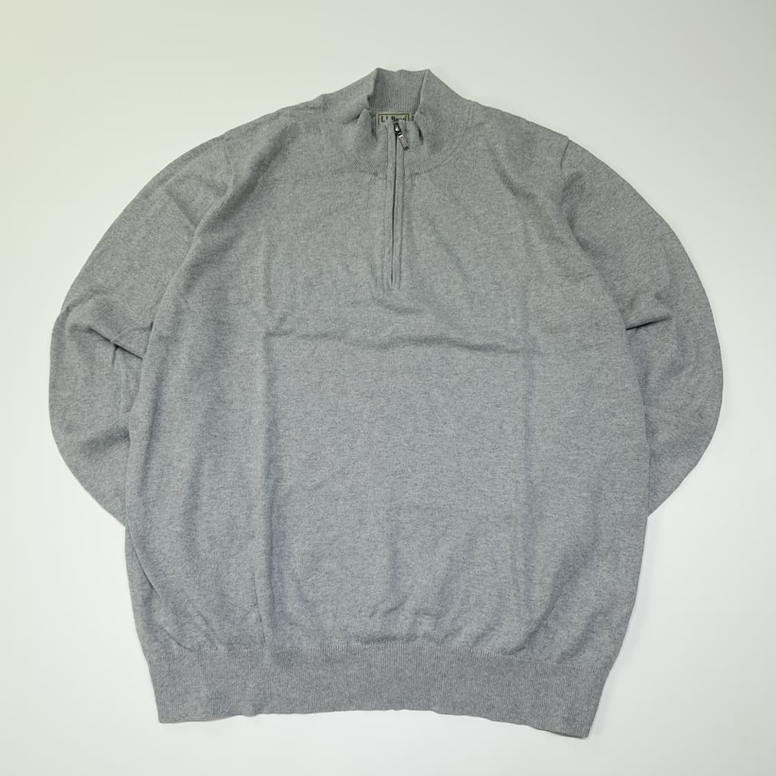 CL411 2XL 엘엘빈 00s 면캐시미어 하프집업 그레이 니트 스웨터 상품이미지1
