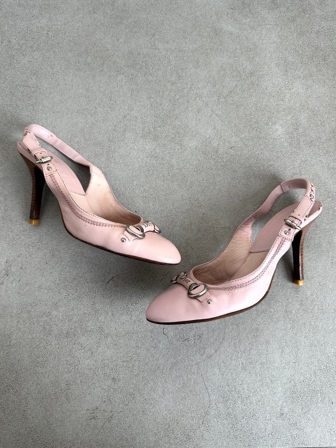 디올 2000s 레이디 디올 베이비핑크 슬링백 힐 상품이미지3