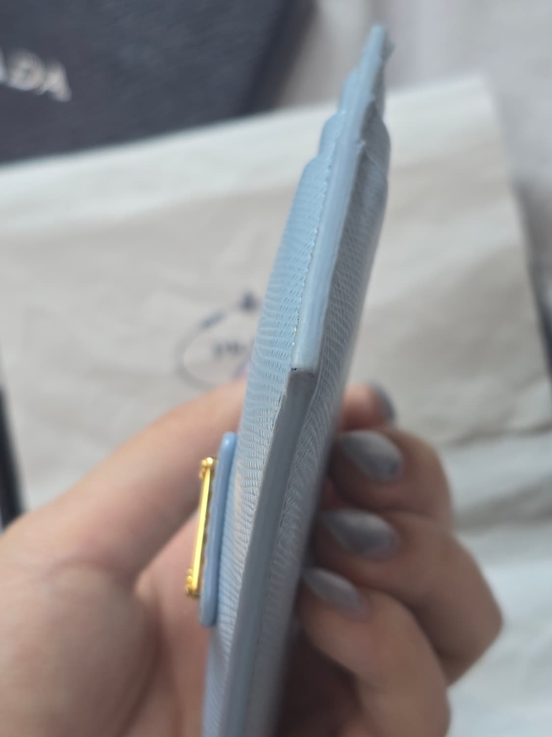 프라다 사피아노 카드지갑 하늘색 상품이미지8