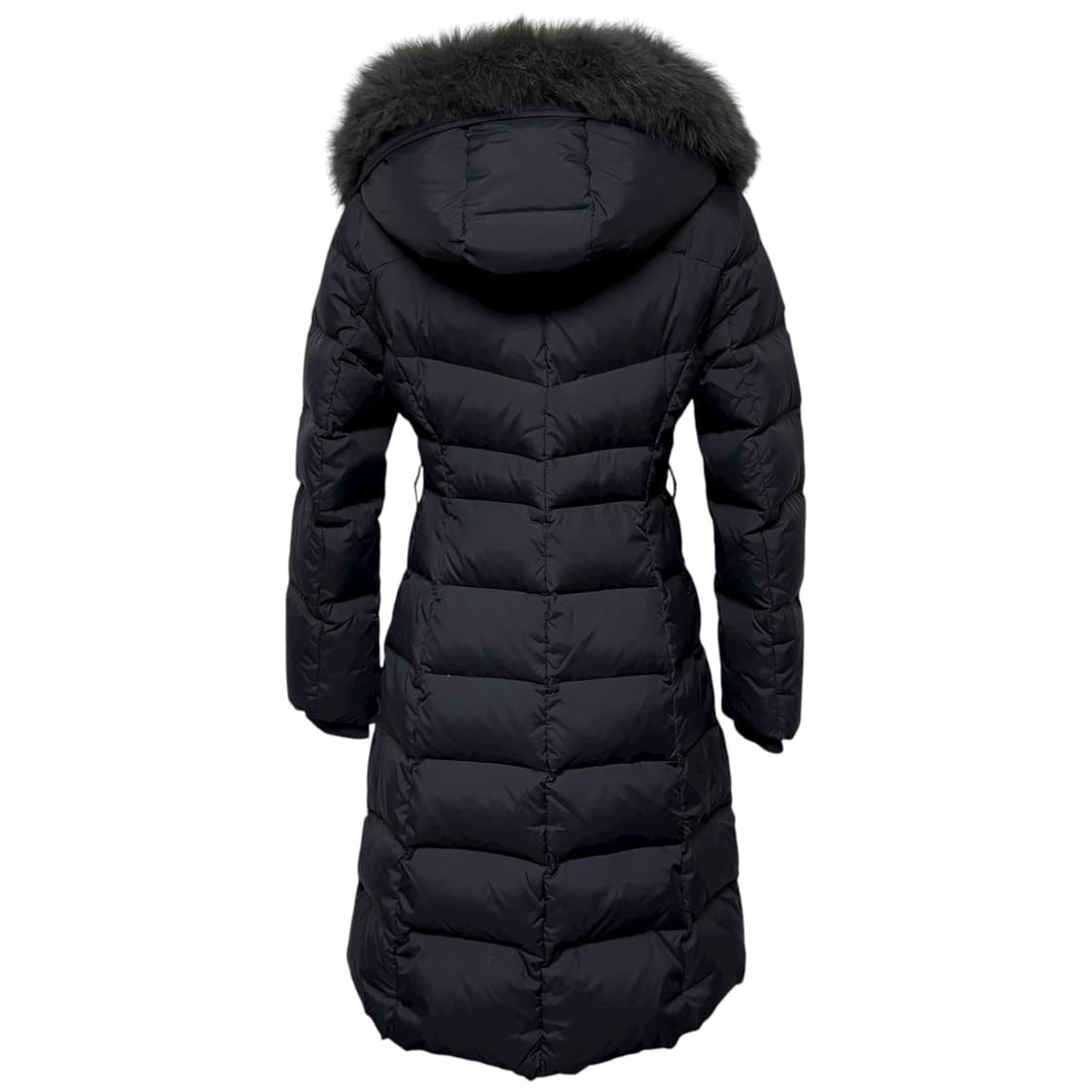 3677 플라스틱아일랜드 네이비 오리털 덕다운 여우털 롱패딩 상품이미지4