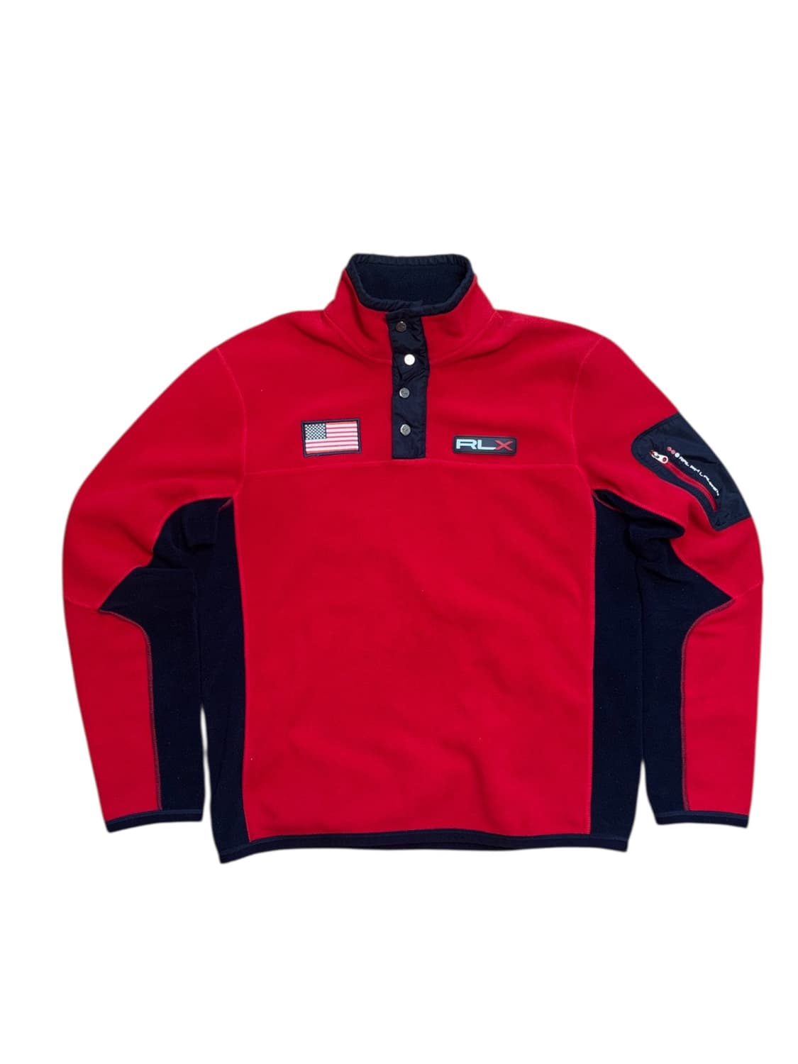 폴로 랄프로렌 rlx 반집업 성조기 후리스 스냅티 상품이미지3