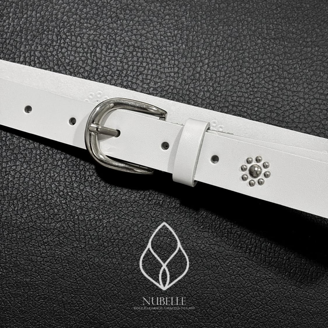 🌗 Daisy stud belt / 데이지 플라워 스터드 가죽 벨트 상품이미지4