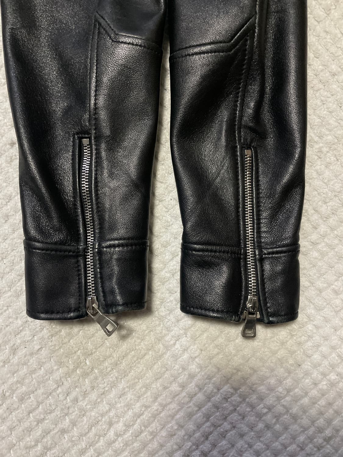 [48] 느와르 라르메스 웨스턴 무드 램스킨 양가죽 바이커 레더 자켓 상품이미지7