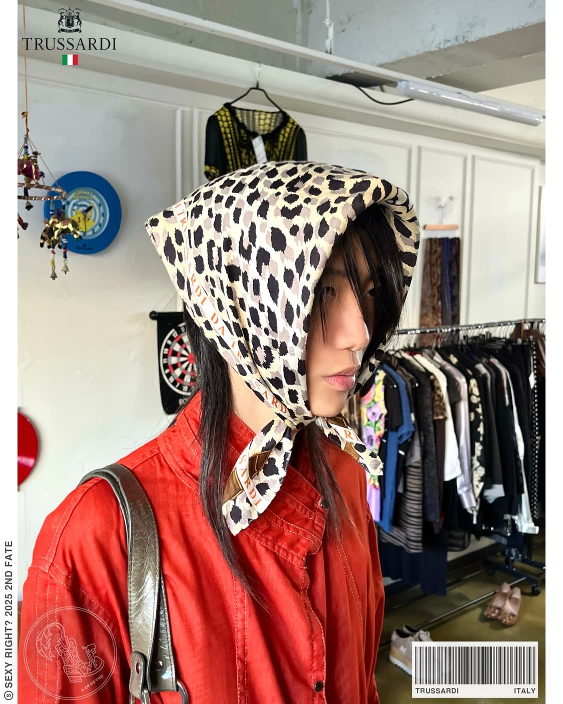 1980-90s TRUSSARDI Italian Old Scarf 상품이미지1