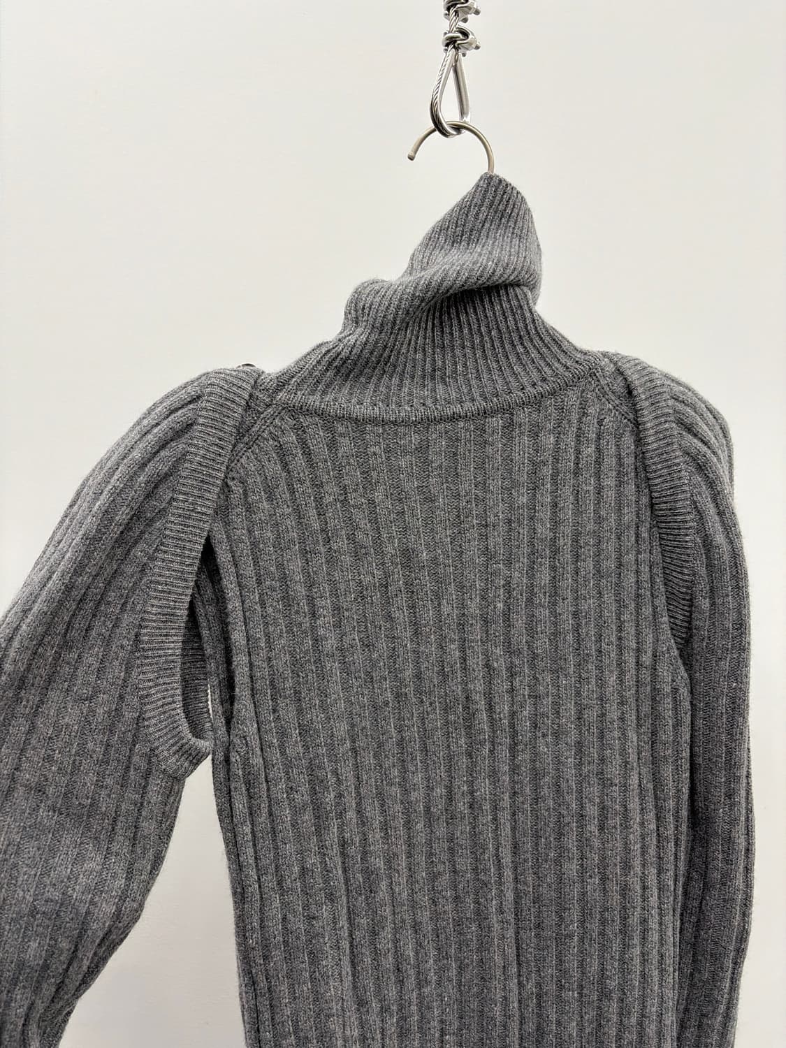 RECTO 회색 골지 터틀넥 니트 원피스 S 상품이미지3
