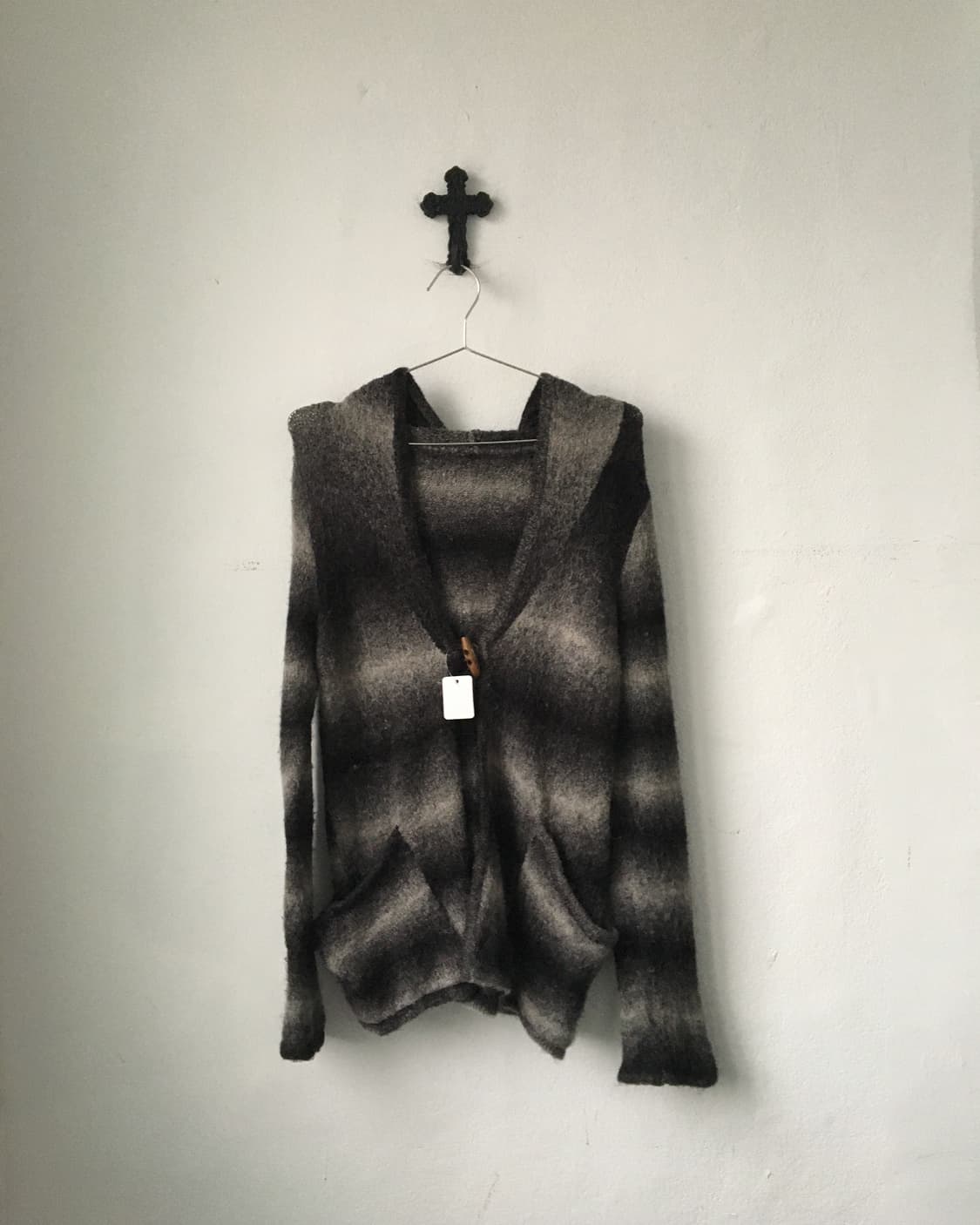 Pattern point hood knit cardigan 상품이미지2