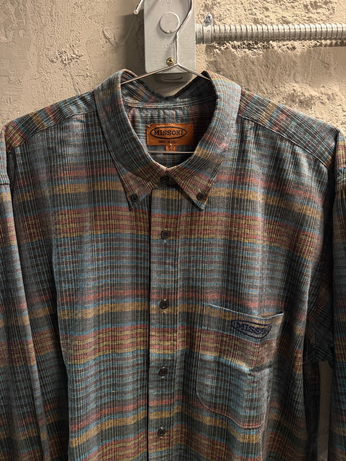 105 미쏘니 MISSONI 멀티 체크 셔츠 그린 상품이미지4