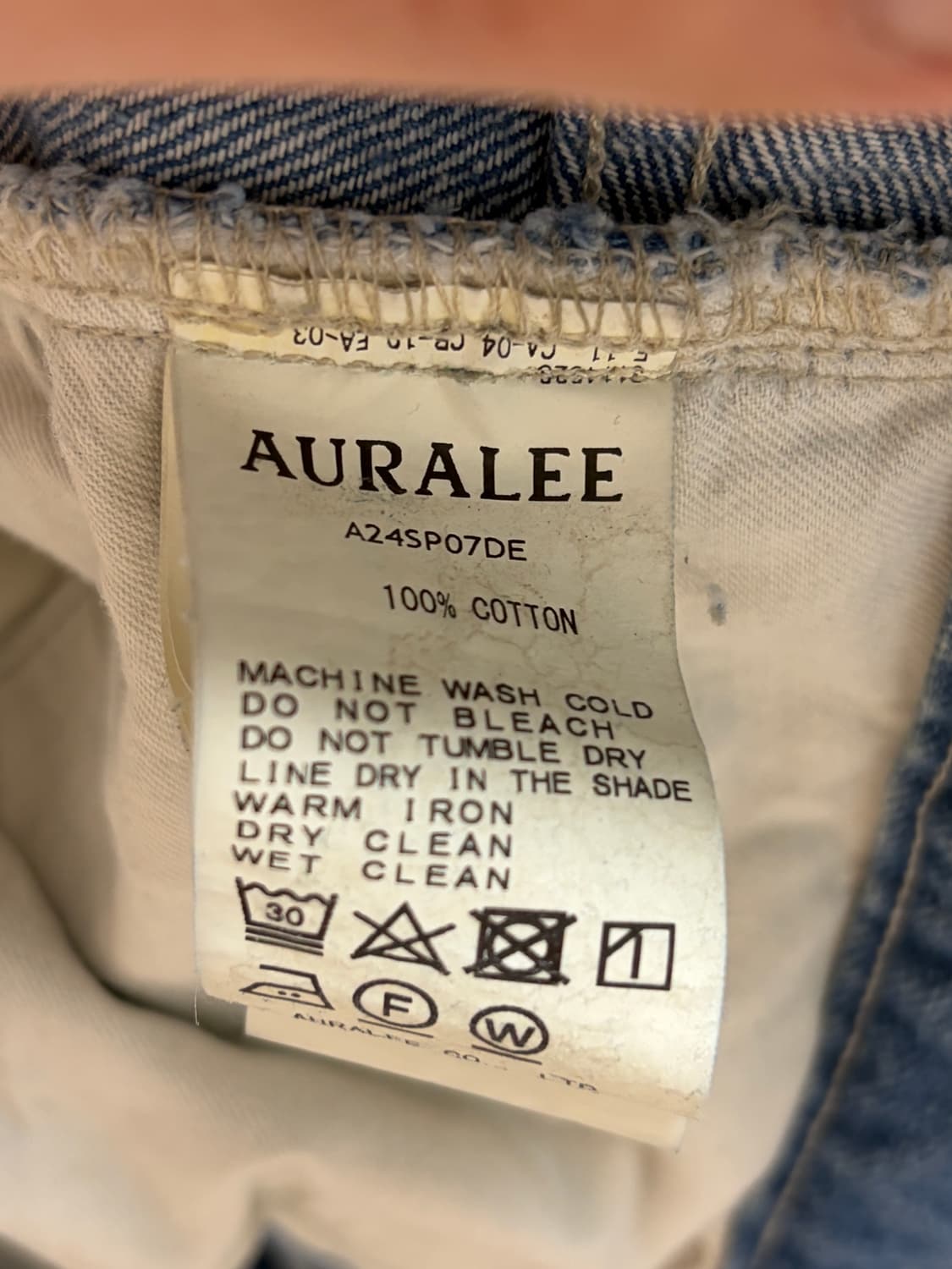 24ss 오라리 셀비지 페이디드 라이트 와이드 데님 5사이즈  상품이미지2