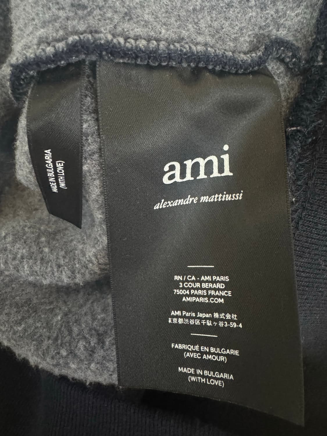 아미 빅로고 안감기모 맨투맨 네이비 M사이즈(100) 상품이미지4