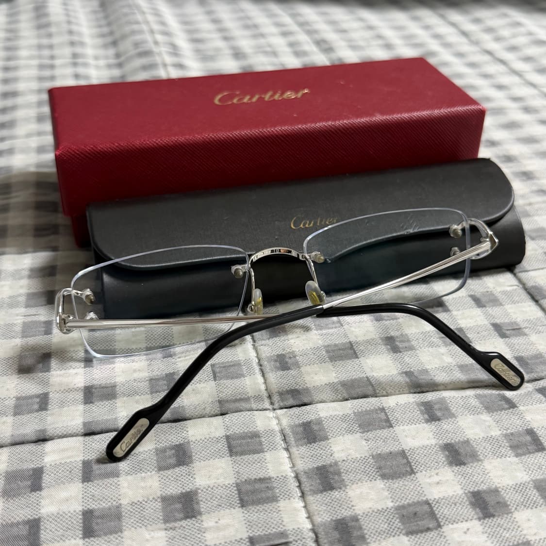 (OS) Cartier 까르띠에 C 데코 무테 안경 은장 상품이미지9