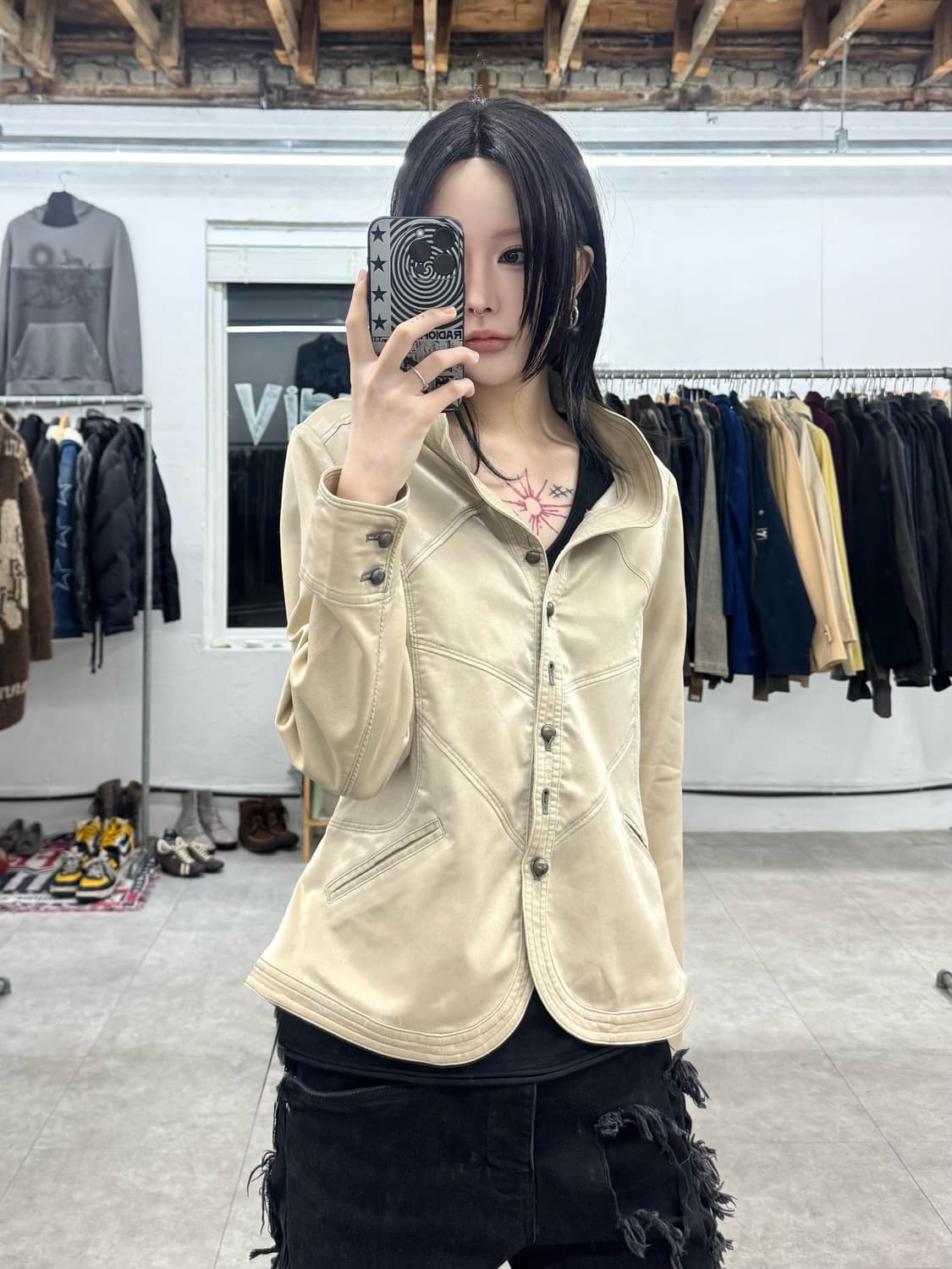 Noa-ge 커브라인 자켓 상품이미지1