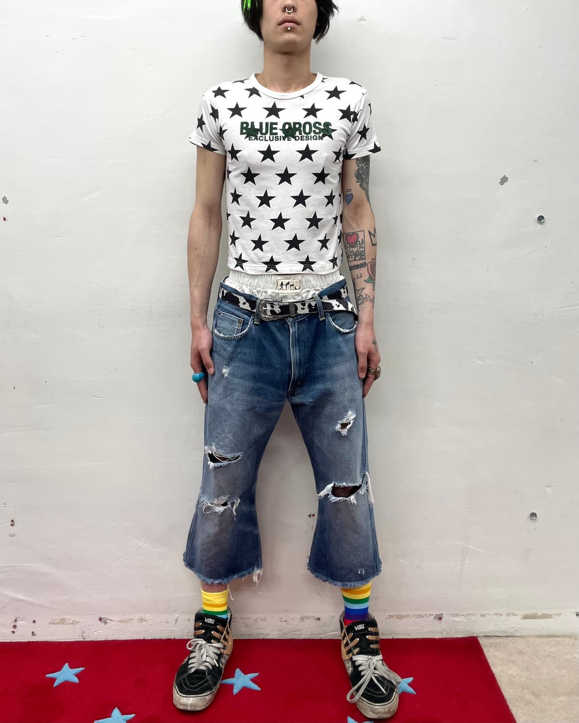  Blue Cross Black Star T-Shirt  상품이미지3