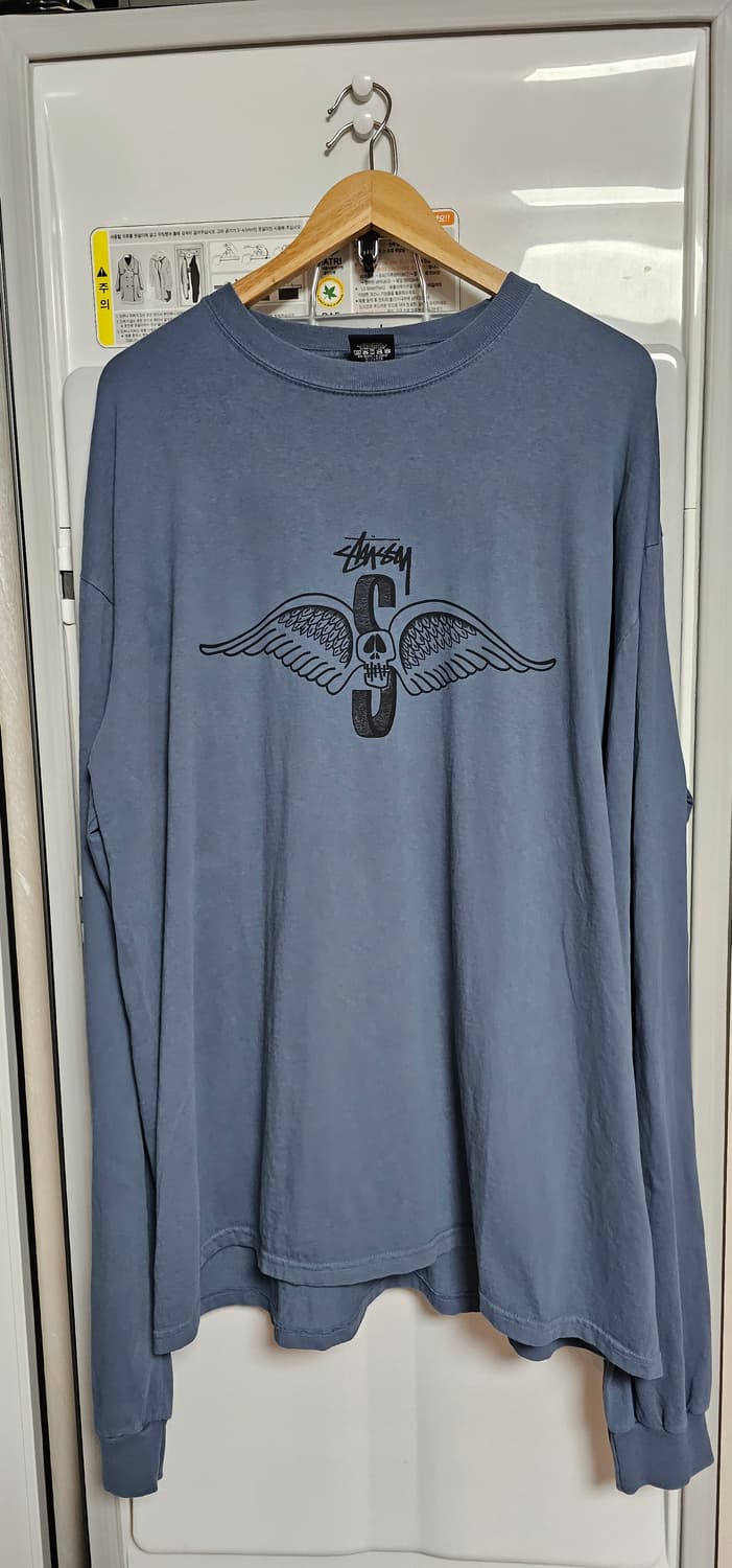 스투시 스컬 윙스 피그먼트 긴팔티셔츠 네이비 상품이미지2