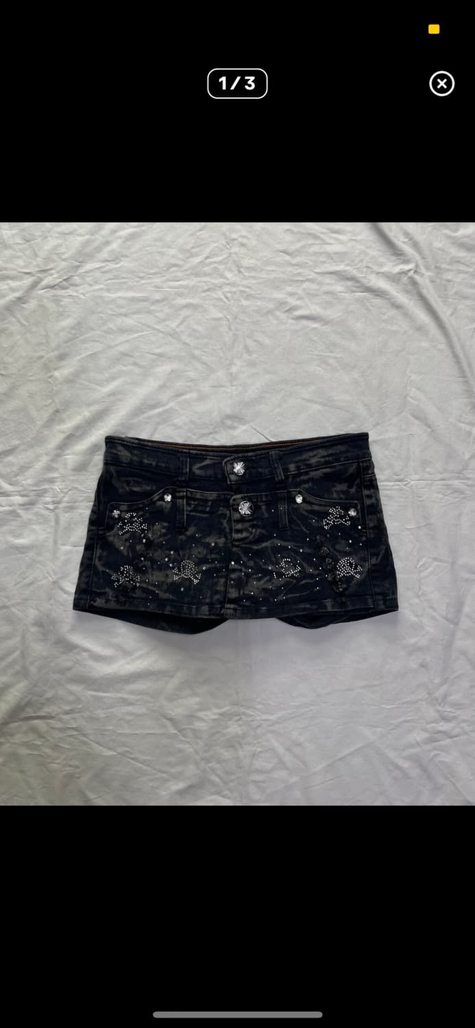 빈티지 큐빅 스컬 스커트 겸 반바지 상품이미지1