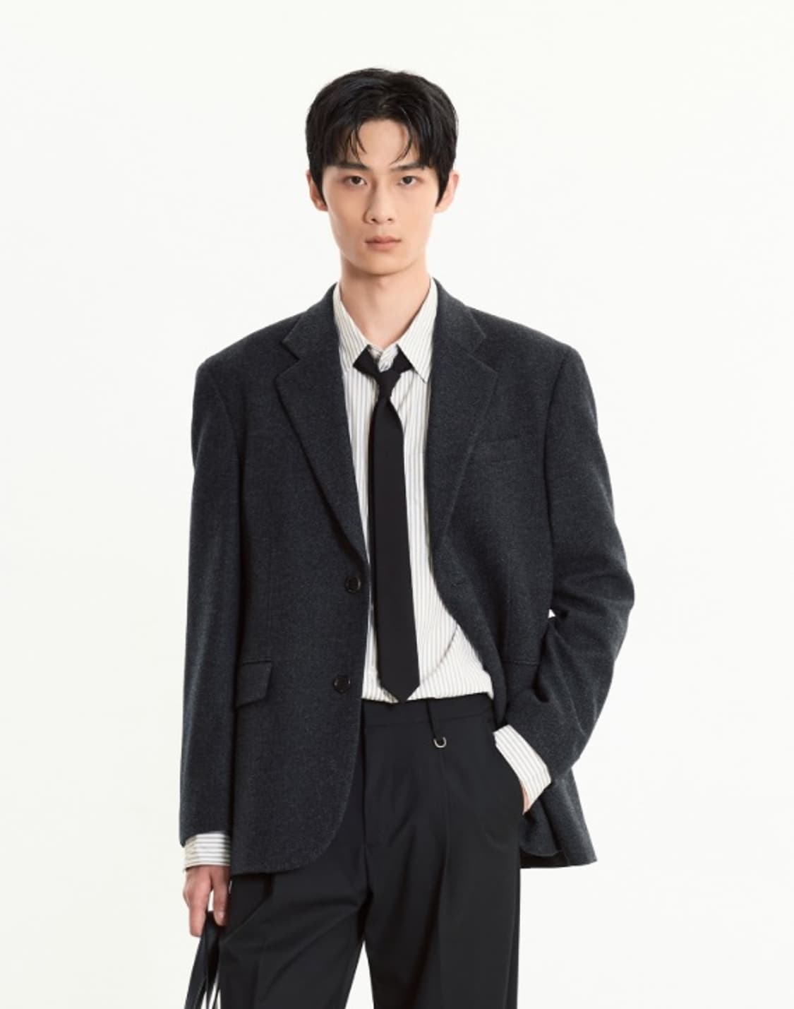 [새제품] 25FW TNGT 울 블렌드 헤링본 자켓 다크 그레 095 상품이미지1