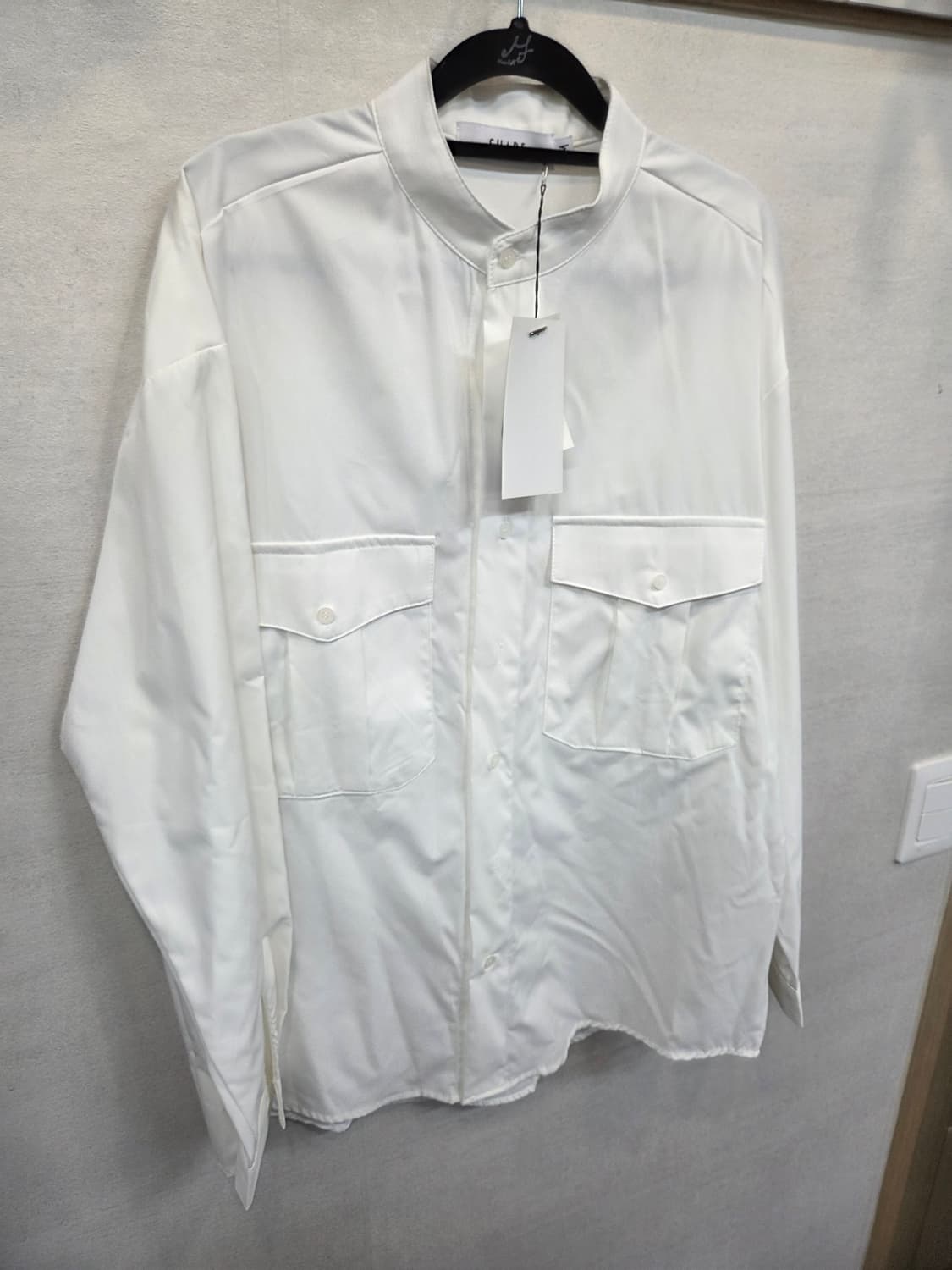 수아레 노카라 차이나 셔츠 긴팔 화이트 m 루즈핏 상품이미지5