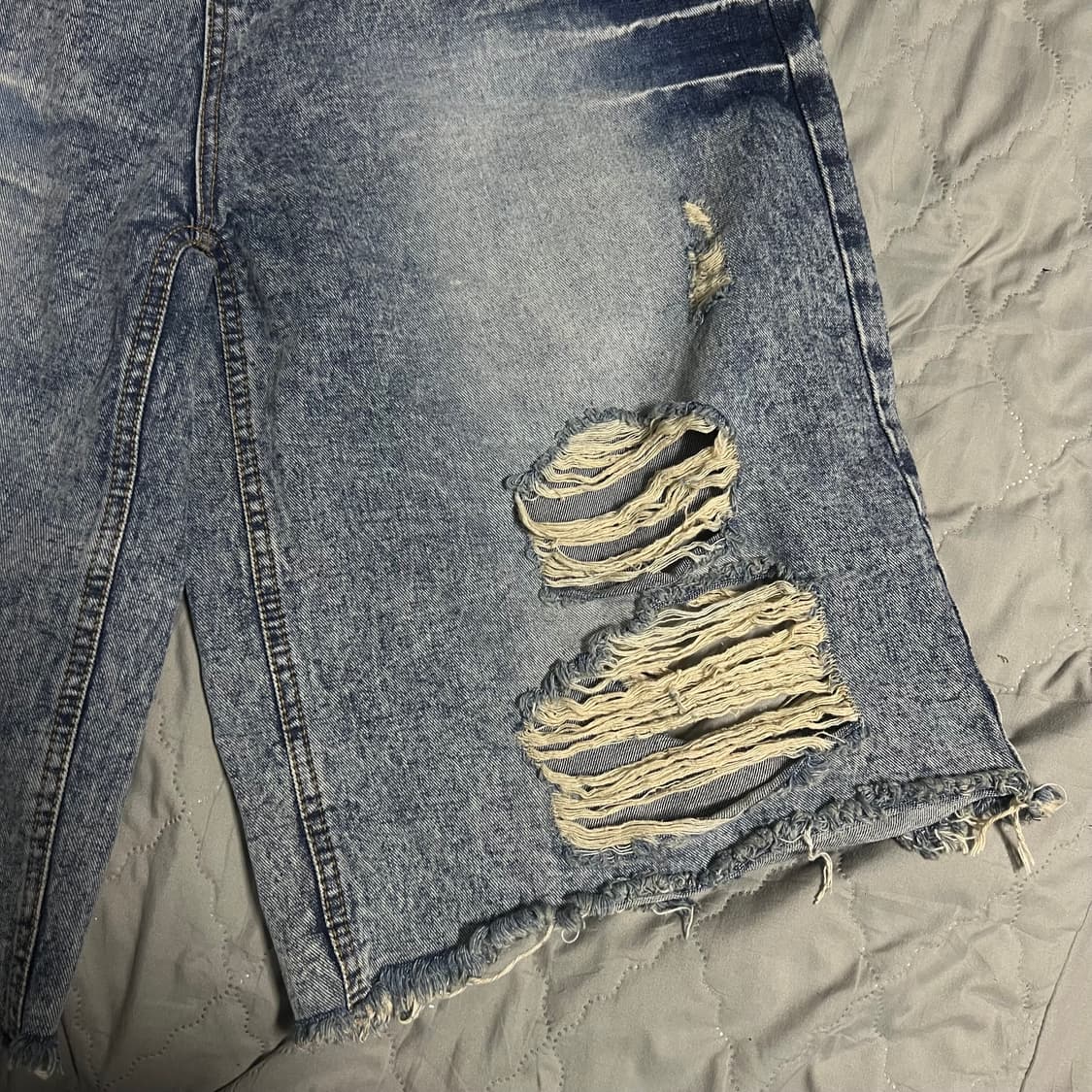 언유즈드랩 데미지 워싱 반바지 S 빈티지 데님 팬츠 상품이미지3