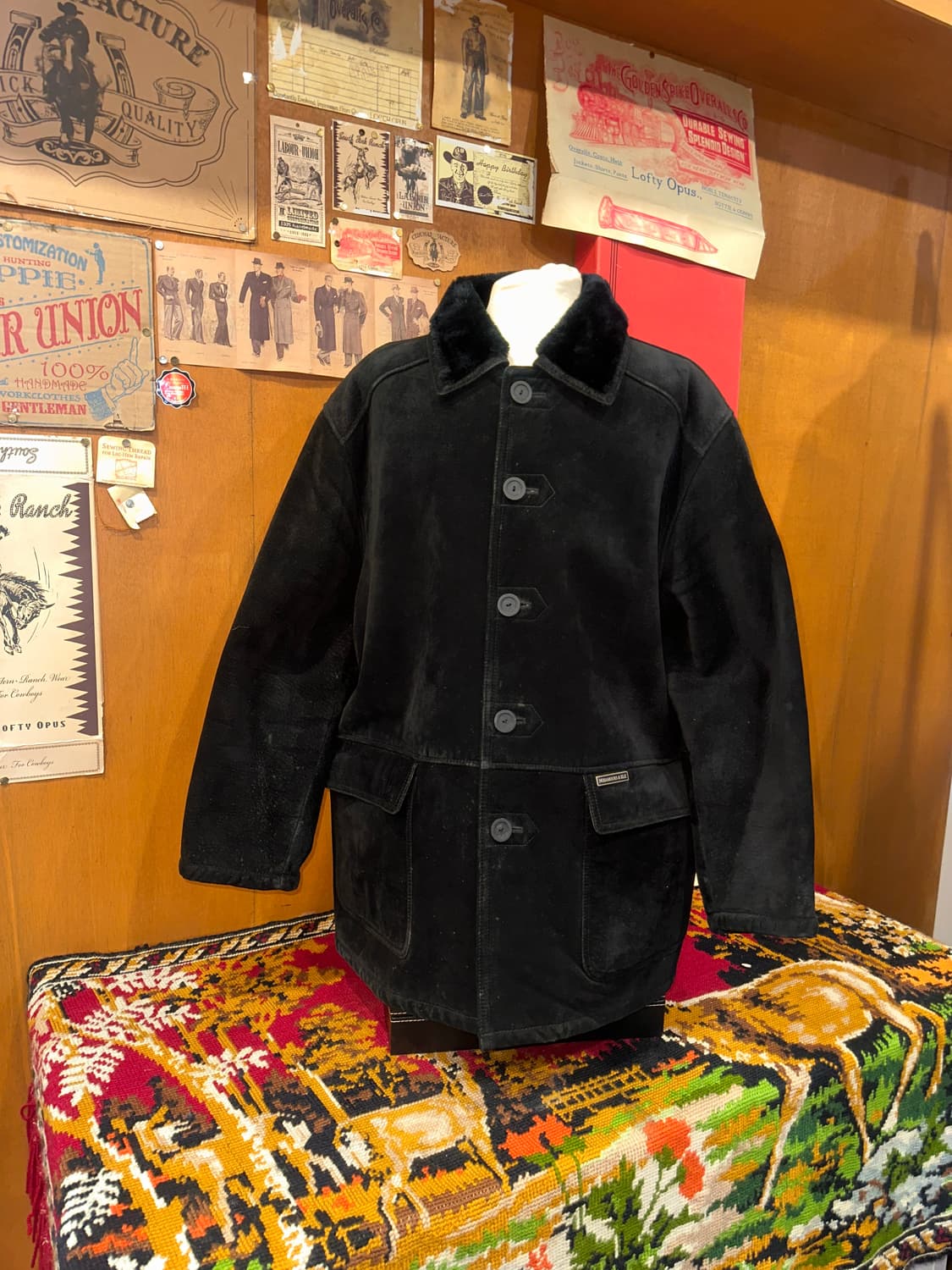 ( XL-2XL ) 가죽코트 가죽카코트 세무자켓 빈티지가죽 오버핏가죽 상품이미지1