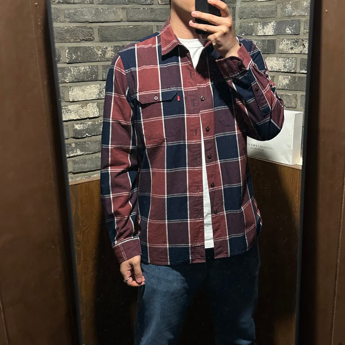 L) 리바이스 투포켓 레드/네이비 체크 셔츠 상품이미지8