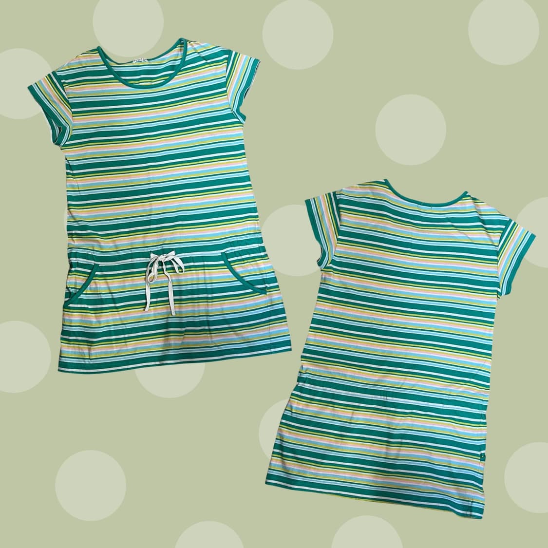 빈티지 모리걸 풋사과 스트라이프 원피스 상품이미지4