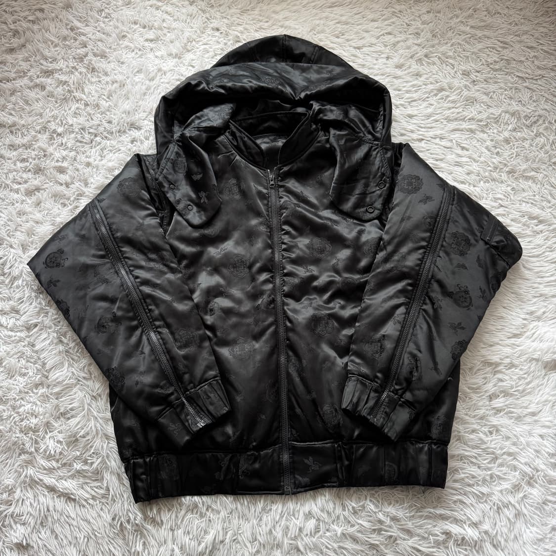 SEDKWOON YOON 빈티지 나일론 블루종 항공자켓 디자이너 XXL 상품이미지2