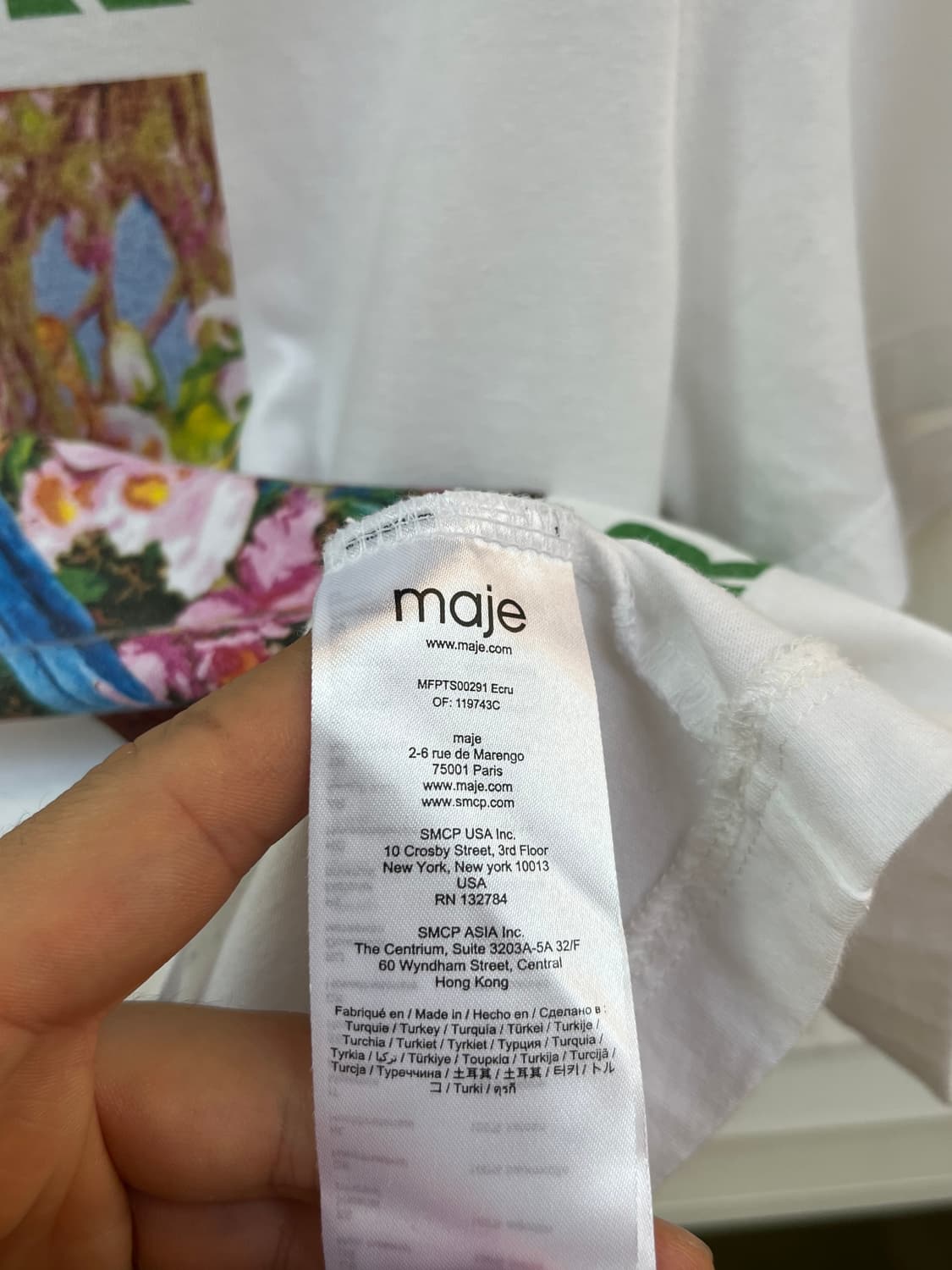 Maje 마쥬 프린팅 크롭 반팔티 화이트 1 상품이미지3