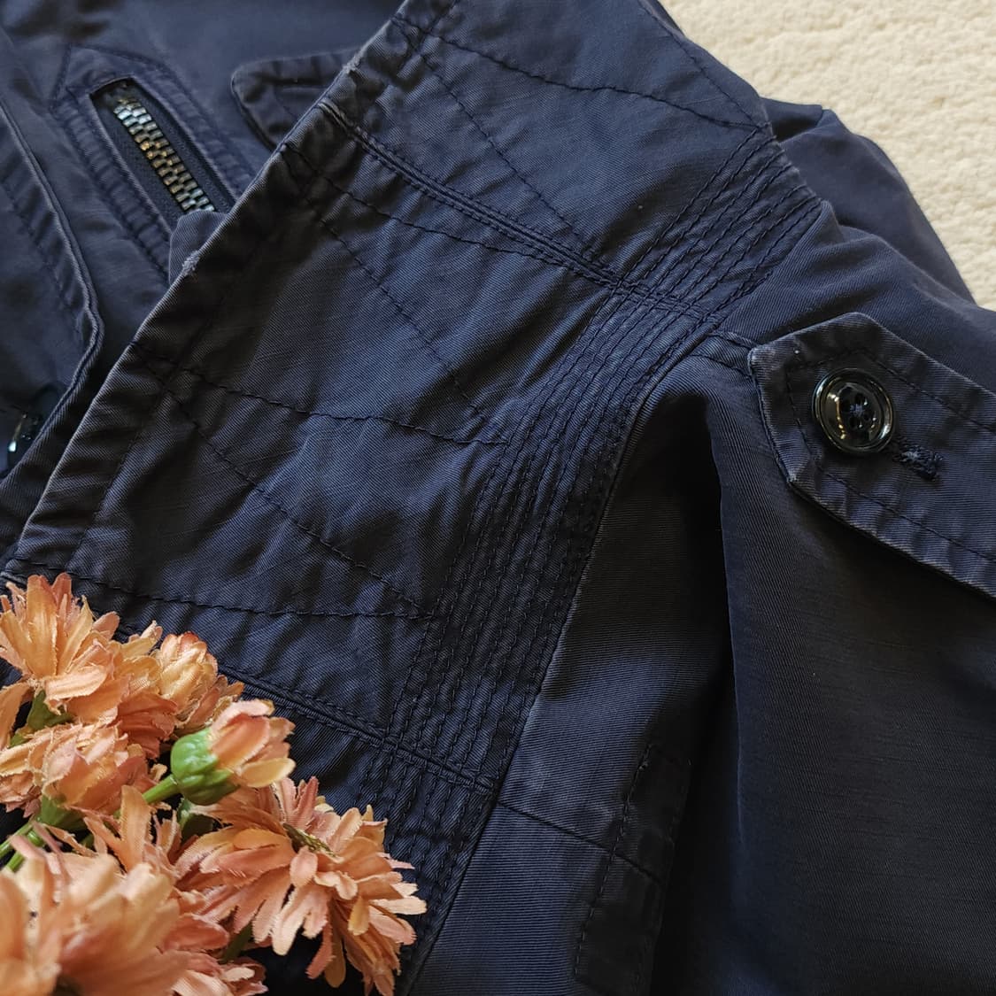 폴로 진스 컴퍼니 지퍼 디테일 코튼 피코트 L 상품이미지10