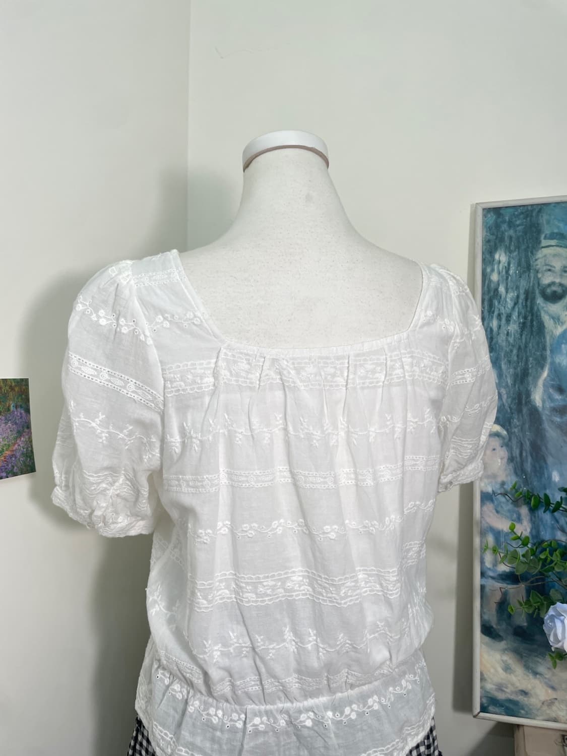 INGNI white lace cotton shirring princes 상품이미지6