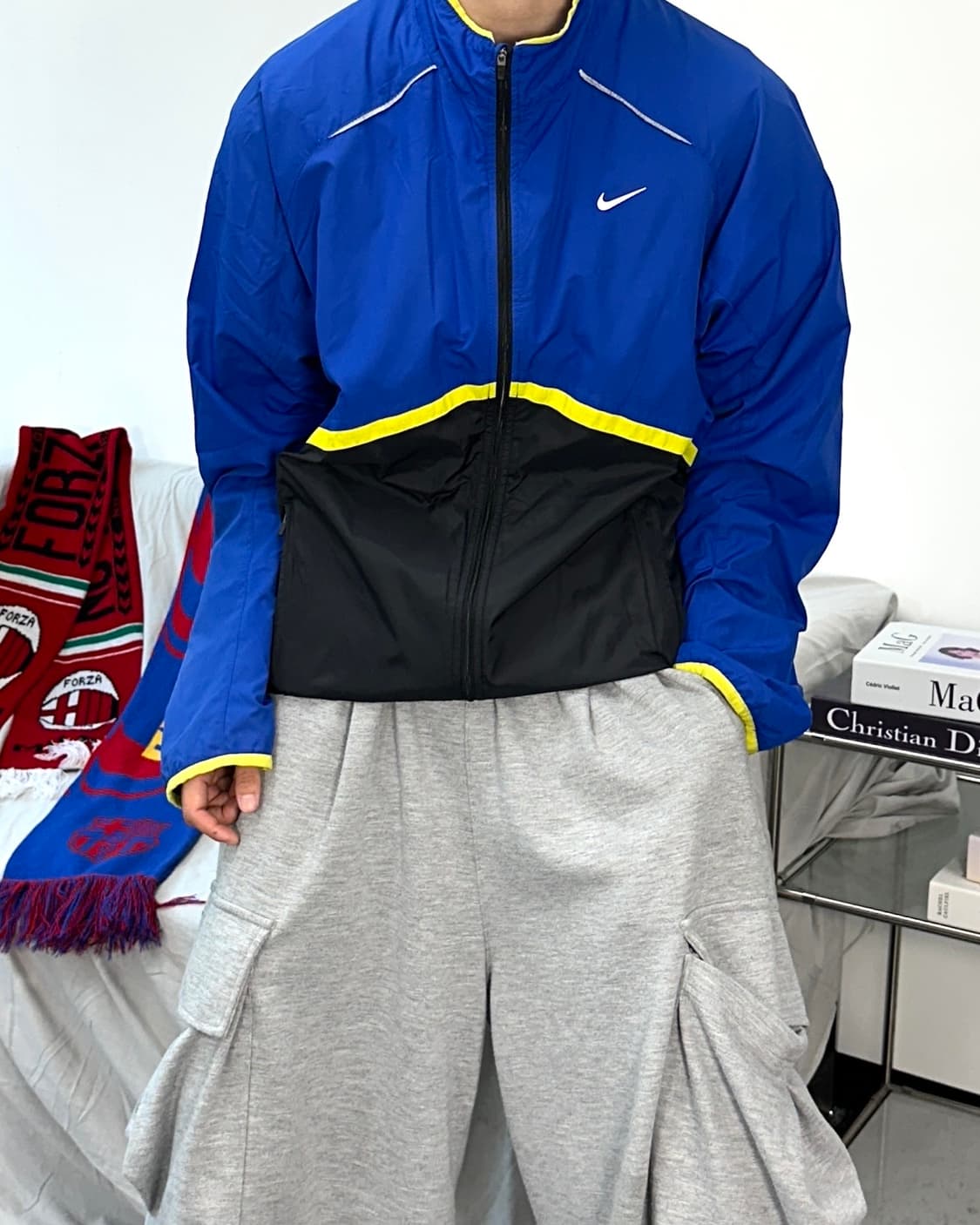 나이키 블루 배색 바람막이 XL 상품이미지2