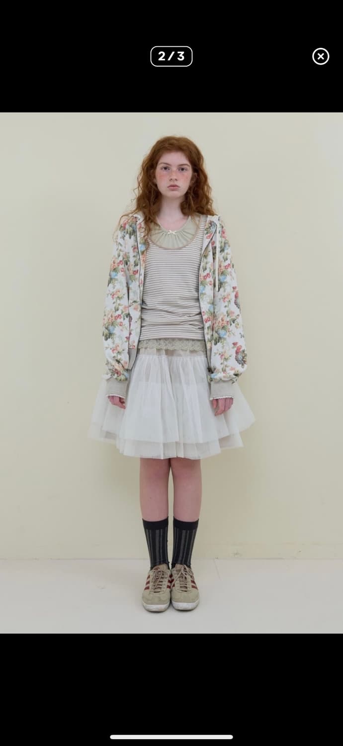 노컨텐츠 Flower Lace Zip-up_ivory 상품이미지2