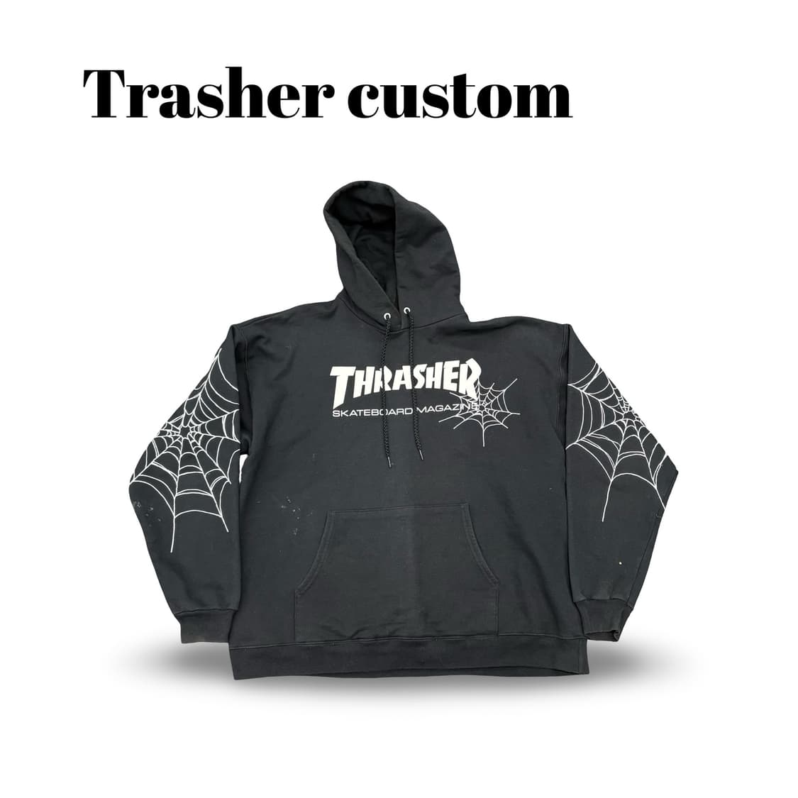 (105)트래셔 블랙 스파이더 웹 후드 상품이미지1